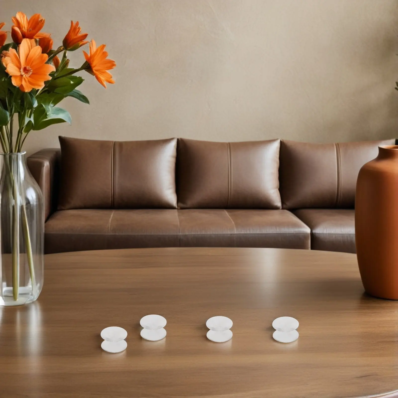 24Pcs Non Slip Glass Table Pads Double Sided Suction Cup Tabletop Protectors Scratch Resistant Bumpers Table Spacers Furniture