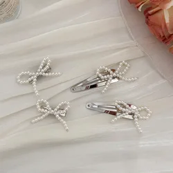 Mini hair accessories clips for girls women korean pin bow pearl 2024 fairy kawaii fashion new in kpop sweets Cute leading Crab