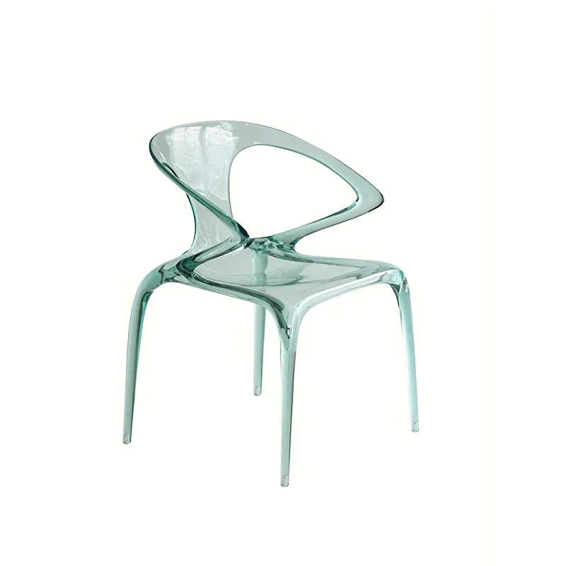

Nordic transparent Internet celebrity dining chair acrylic home chair AVA creative design sense light luxury back armrest