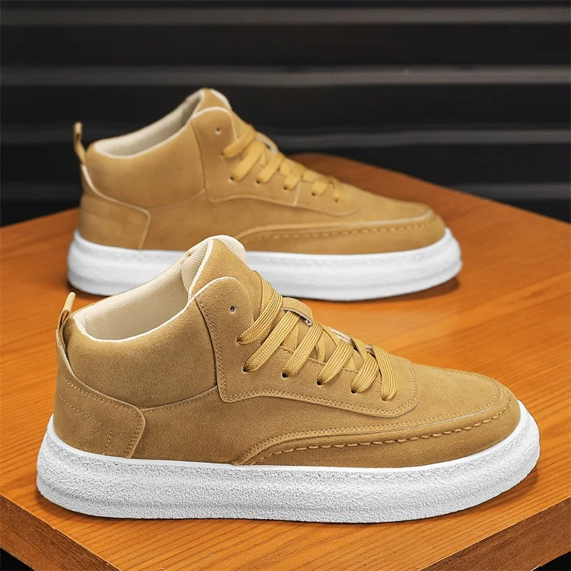 

Men's High Top Shoes 2026 New Spring Style Versatile mid Top Casual Board Shoes Men's Anti-slip Wear-resistant Sports ...
