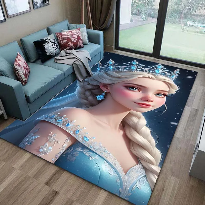 Disney Frozen Elsa Queen Kids Room Non Slip Area Rug Carpet for Bedroom Living Room Girl Room Floor Mat Official