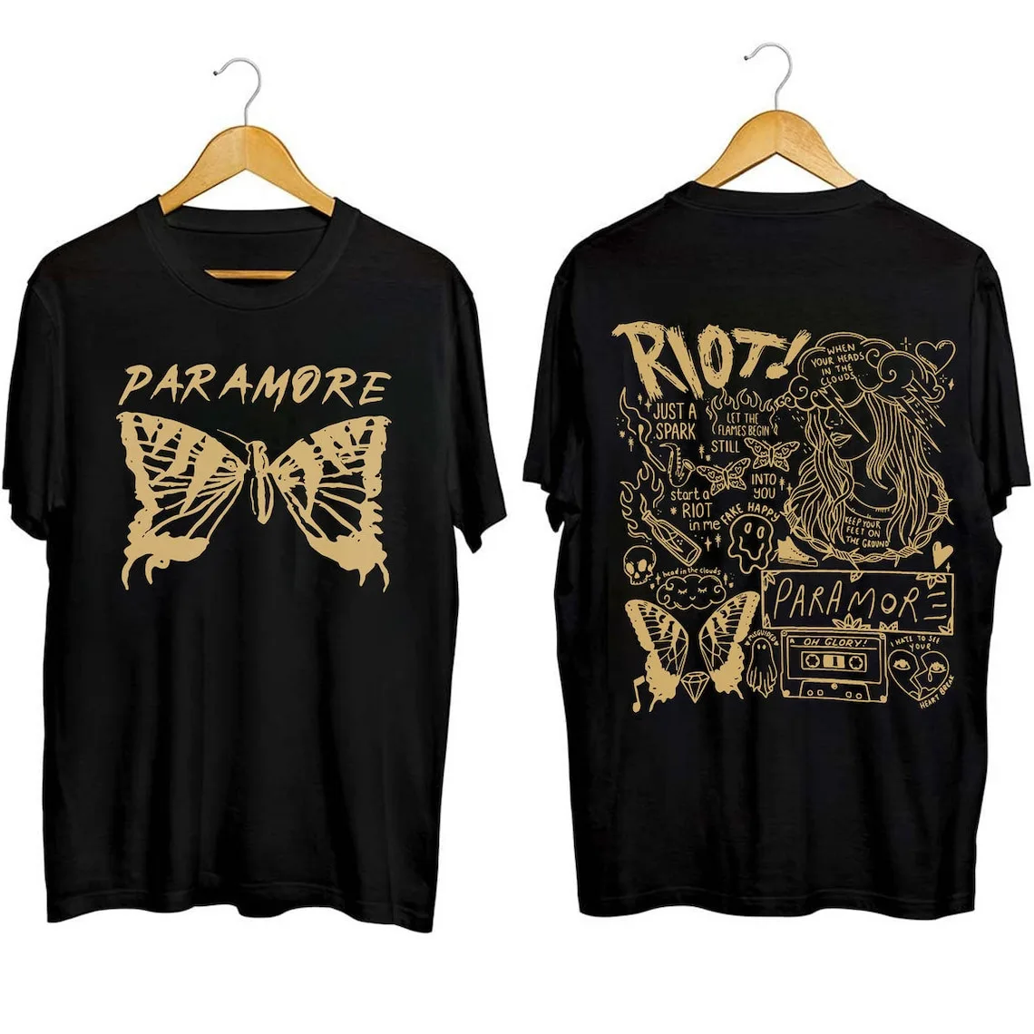 Paramore Album Lyrics T Shirt Tour 2024 Black