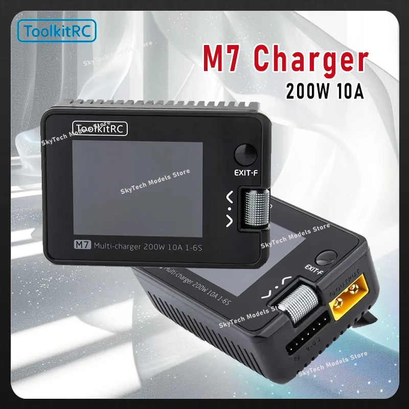 

ToolkitRC M7 200W 10A DC Balance Charger Discharger for 1-6S Lipo Battery With Voltage Servo Checker ESC Tester Receiver LCD IPS