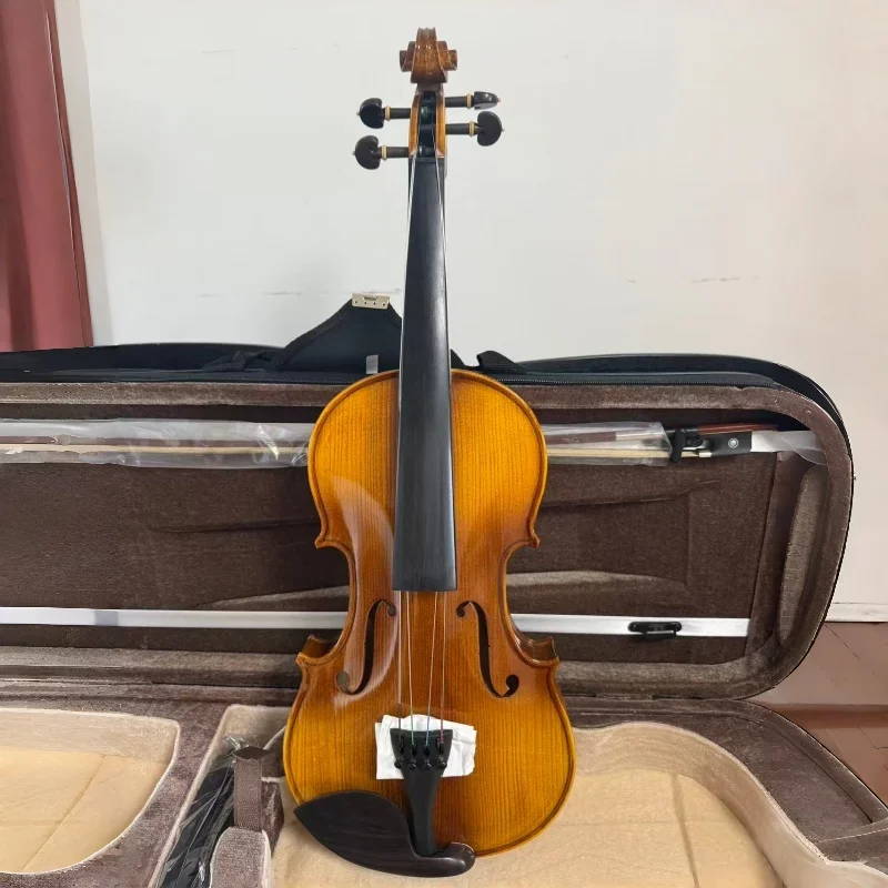 Handmade Viola 15-16.5 Inch Retro Flame Maple Viola Rich Mellow Tone Professional Acoustic Viola with foam Square Hard Case Bow