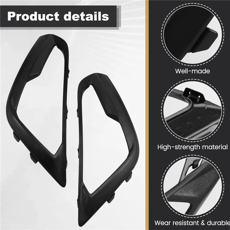 A73X-Front Left & Right Bumper Fog Light Cover Lamp Frame Bezel For Ford Ecosport 2018-2022 Headlight Trim Frame