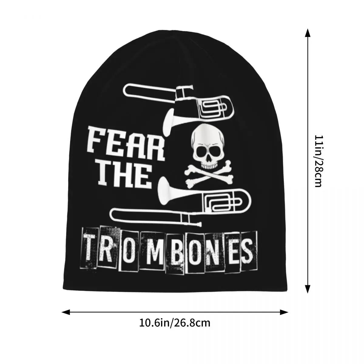Fear The Trombones Skullies Beanies Hats Warm Autumn Winter Outdoor Cap Knitted Bonnet Caps for Men Women Adult