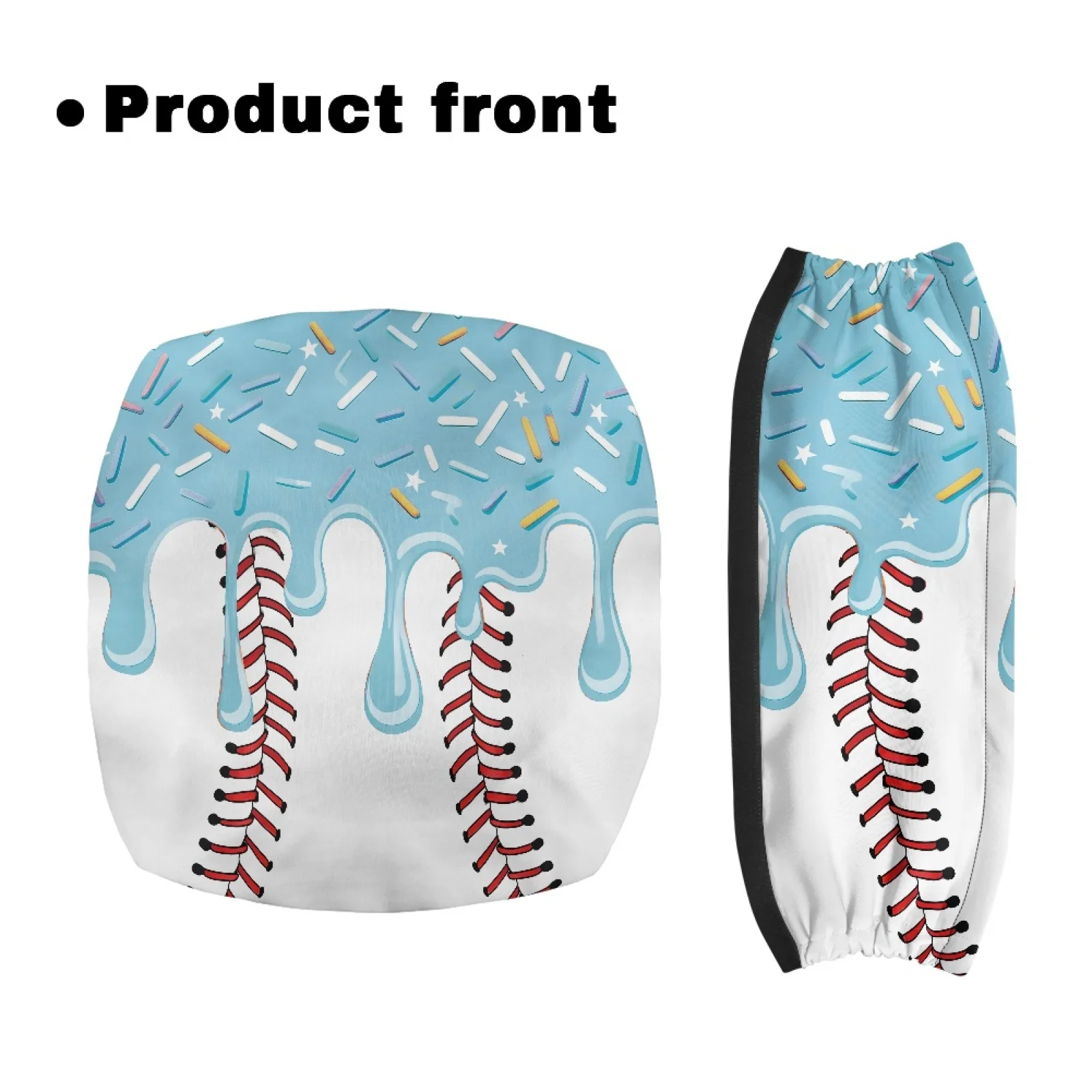 Coloranimal Baseball Drizzle Print 2PCS Walker Cover Waterproof Rollator Seat Back Cover for Men