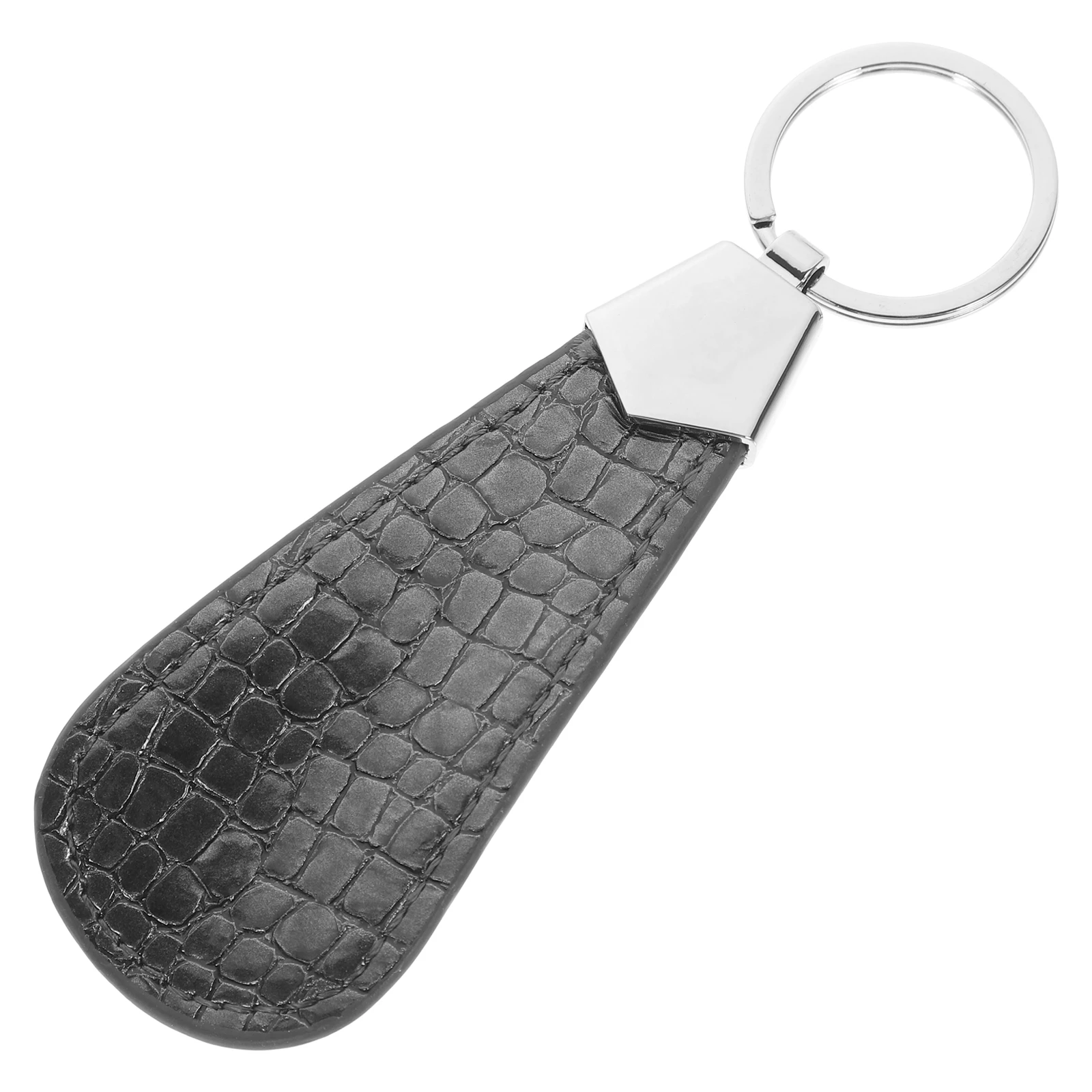 

Shoehorn Portable Keychain Shoe Horns Holder Mini PU Shoehorns Accessories Travel Home Office Black Matte Random Foot