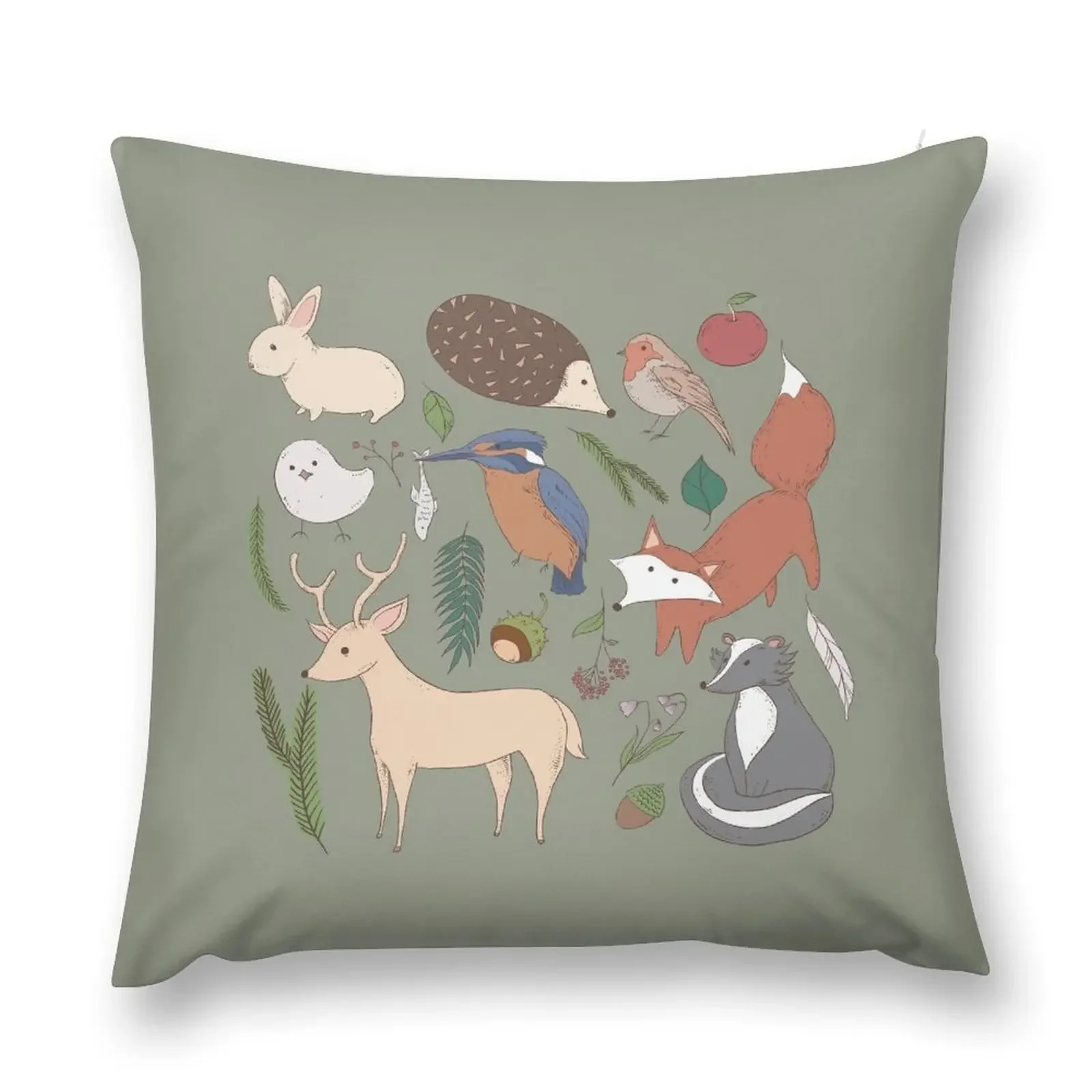 

Woodland Animals Throw Pillow Rectangular Cushion Cover Marble Cushion Cover Pillowcases Couch Cushions pillow