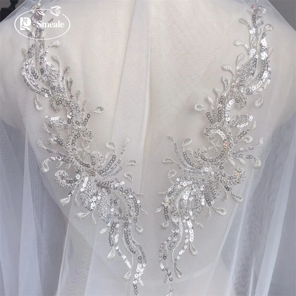 3 Designs. Mehrfarbige, verschlüsselte Perlenstickerei mit Paillettenkragen-Applikationen, Hochzeits- und Abendkleid, Blumenaccessoires RS4196 – Detail 10