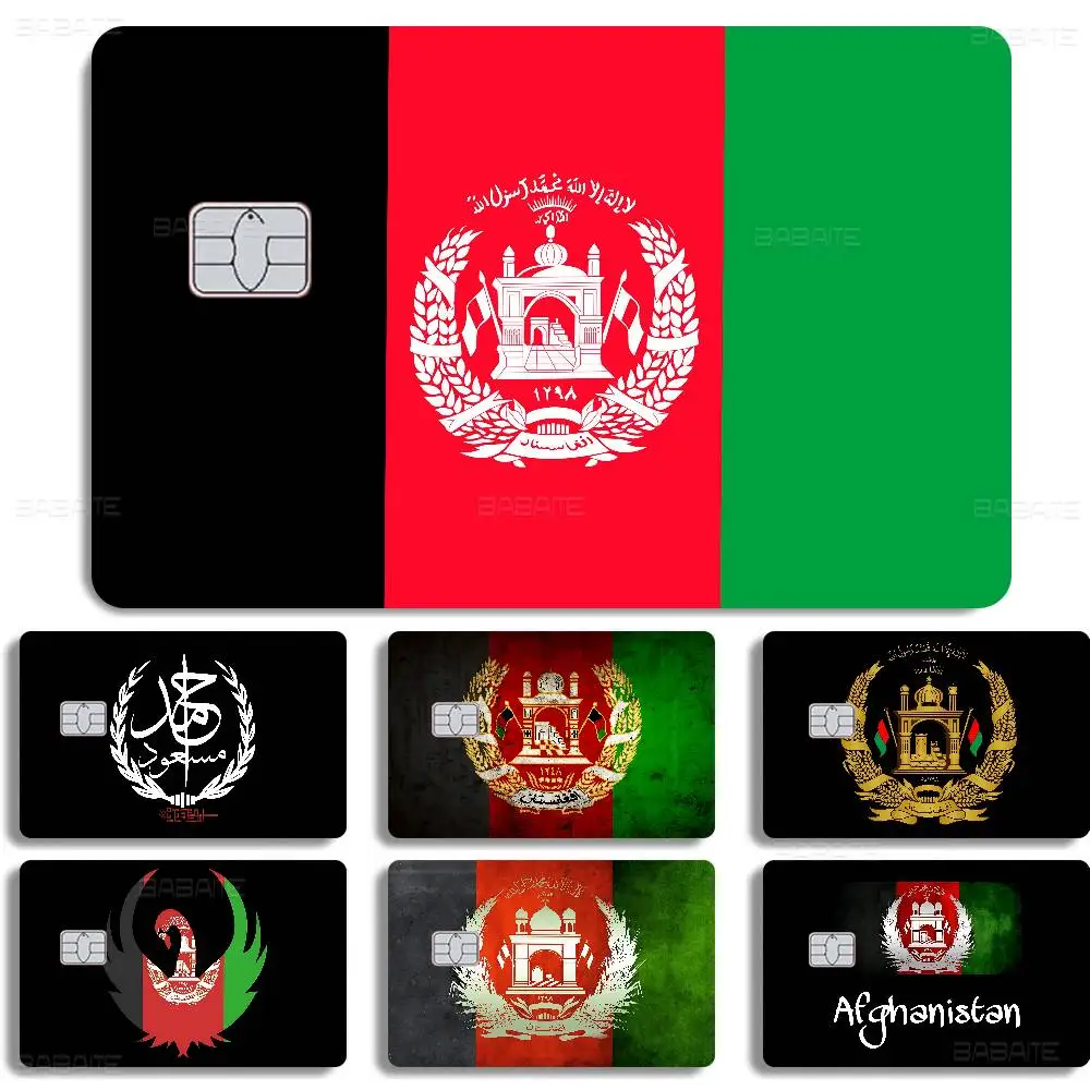 Afghan Afghanistan Flag Cartoon Credit Card Skin Stickers for Bank Card Bus Metro Card Sticker Waterproof Women Gift