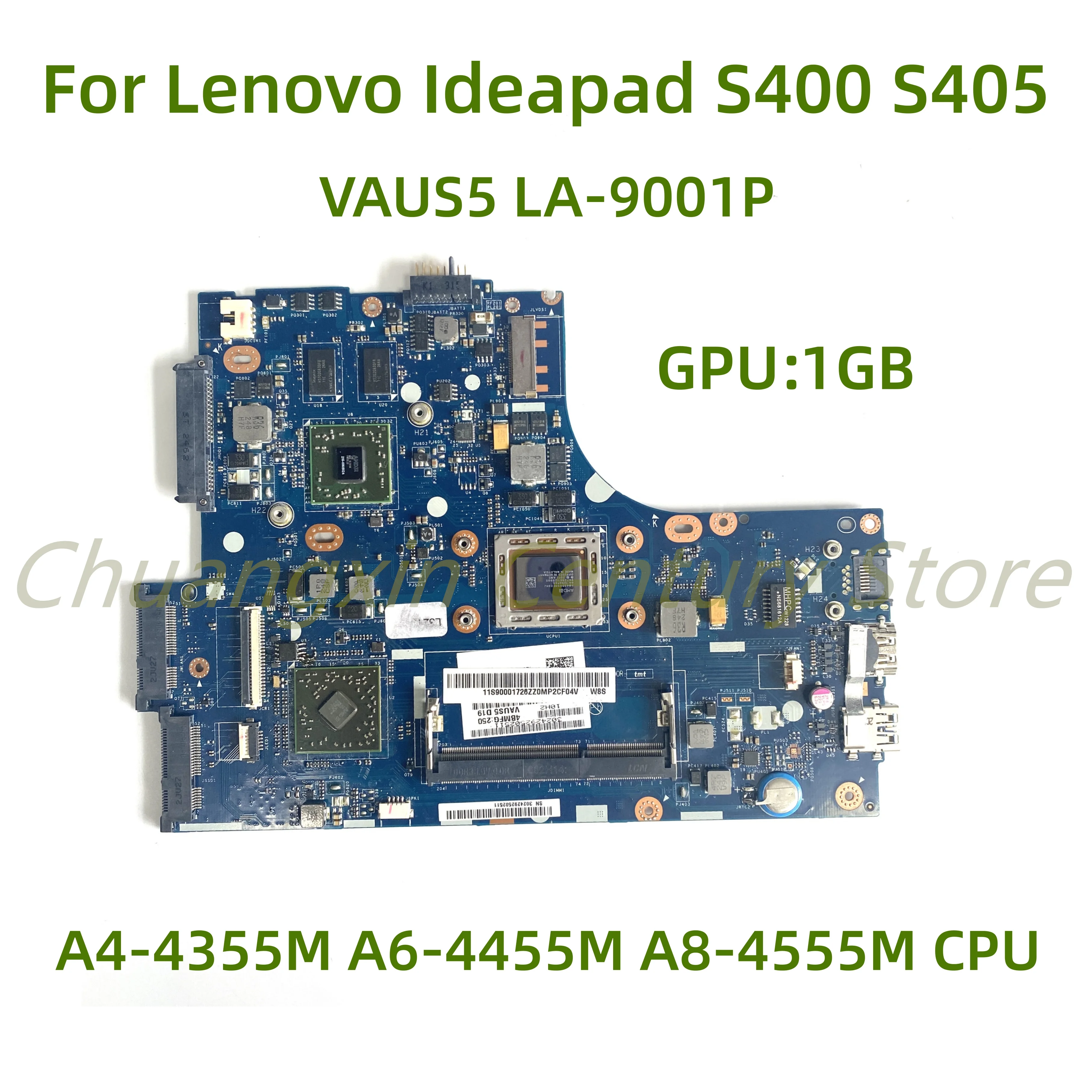 Suitable for Lenovo Ideapad S400 S405 laptop motherboard VAUS5 LA-9001P with A4-4355M A6-4455M A8-4555M CPU GPU: 1GB 100% Tested