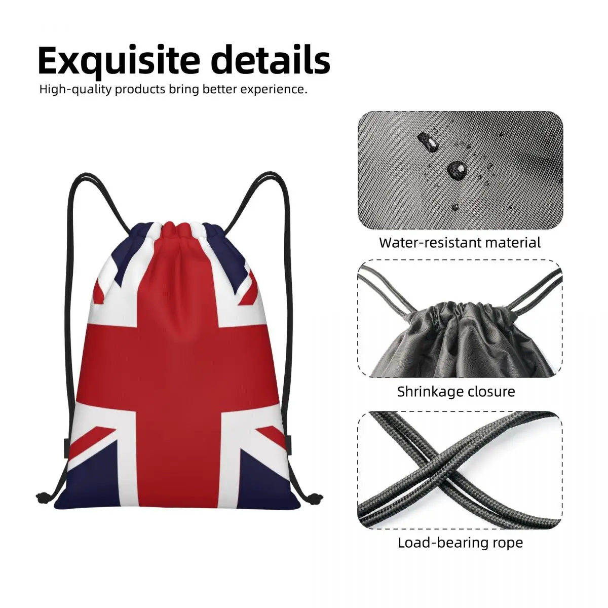 Union Jack Flag Of The UK Drawstring Backpack Sports Gym Bag for Women Men United Kingdom British Training Sackpack