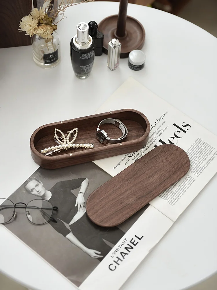 

Ele Wooden Jewelry Box Oval ape Luxury Storage Organizer Handmade Nordic Sle Gold Accories Storage for 80s Generation