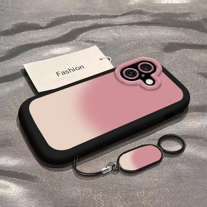 Funda protectora degradada rosa para iPhone 17, 13, 15, 14, 12, 11, anticaída, de dibujos animados, suave y de cobertura total.