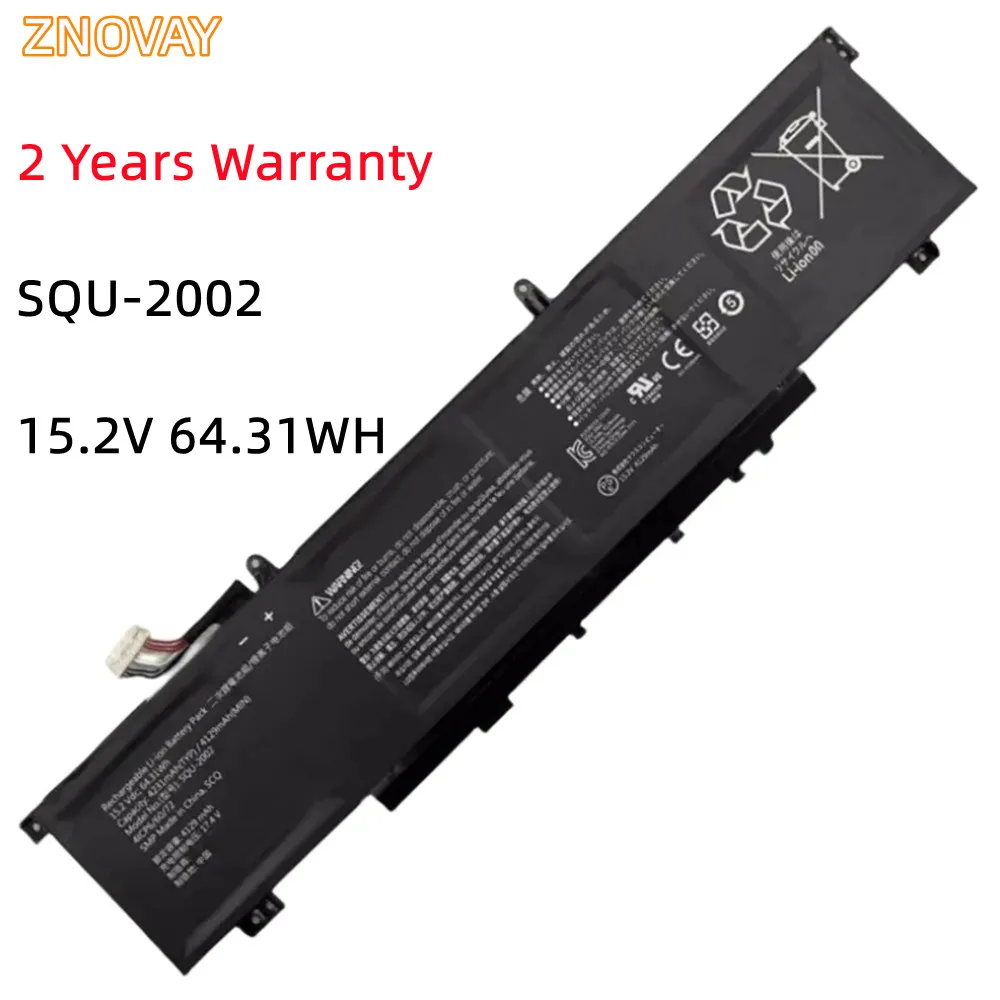 ZNOVAY SQU-2002 15.2V 4129mAh /64.31Wh Laptop Battery For zero 2021 SQU-2002 916QA139H Notebook