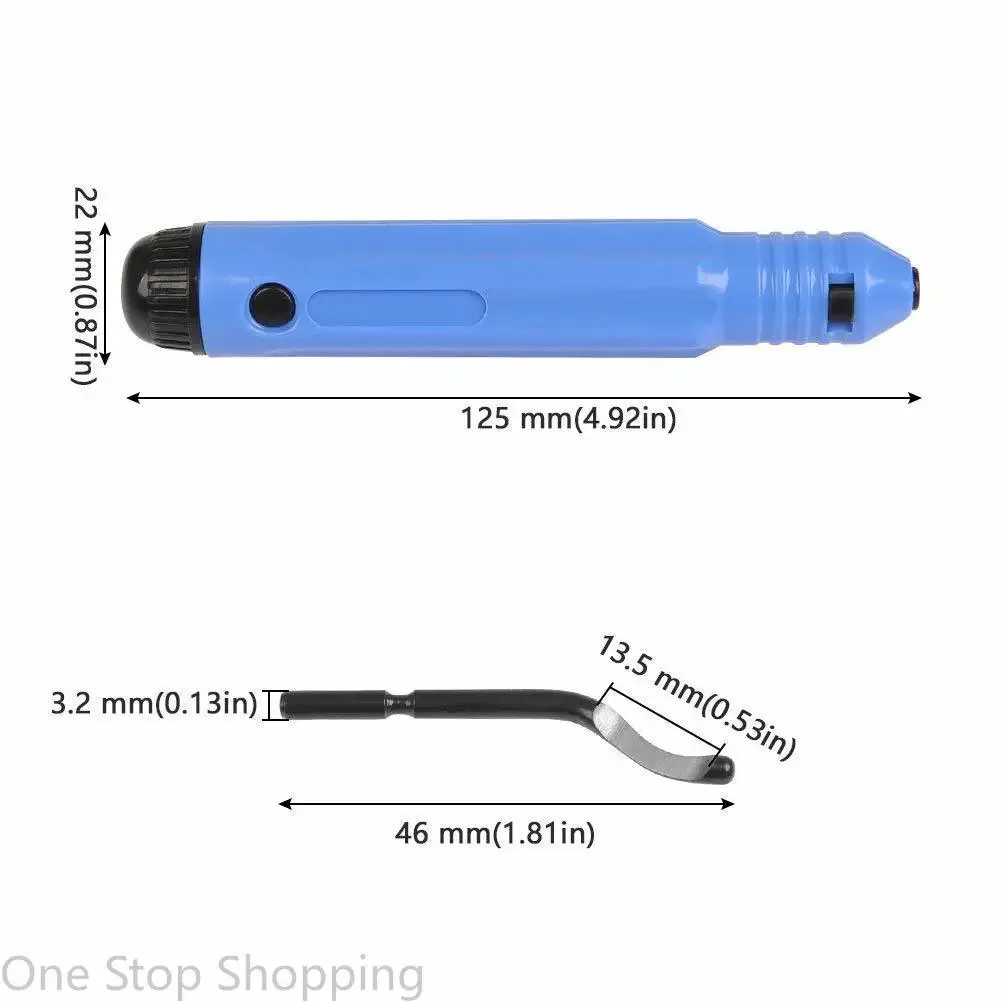 10pcs Rotary Deburr Blades Set with Handle Debur Knife Hand Metal Deburring Tool for Wood/Plastic/Aluminum/Copper and Steel