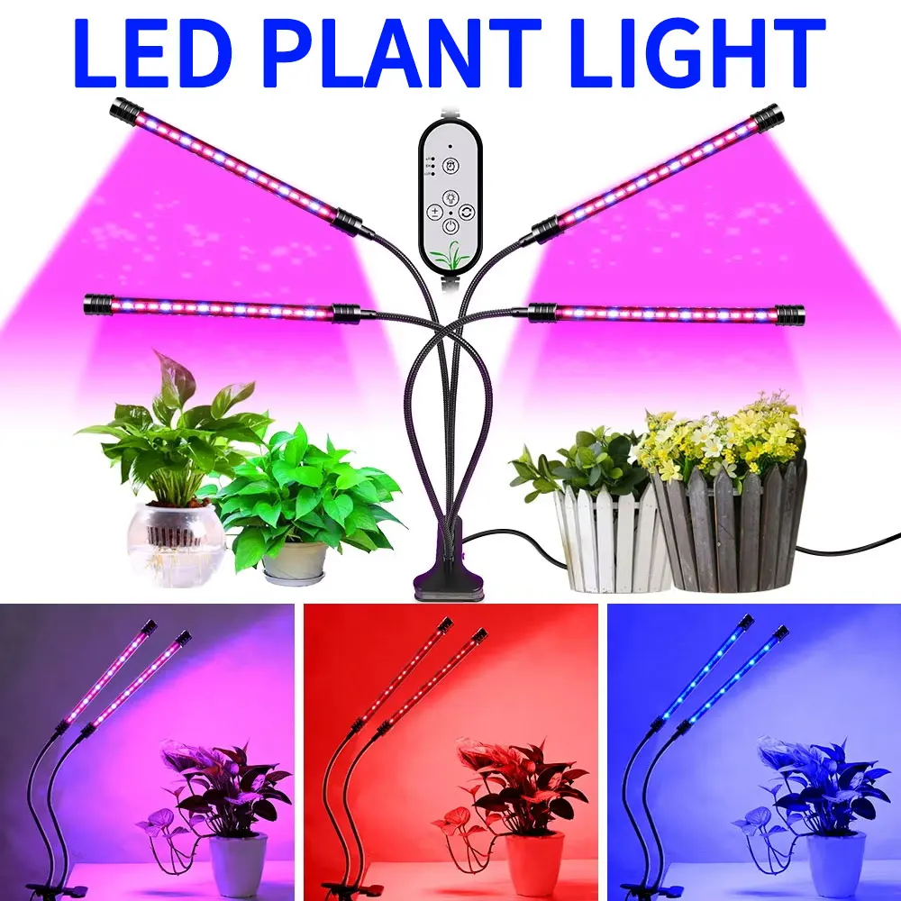 Full Spectrum LED Grow Light Flower Seed Hydroponics Cultivation Growth Box Waterproof Indoor Plant Lamp Dimming Timing Function