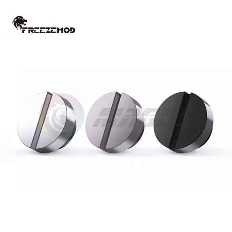 FREEZEMOD Computer Water Cooling Stop Plug Fitting, Smooth Water Stop End Cap Coin Slot Type, Brass Material,High-End GDT-YZ