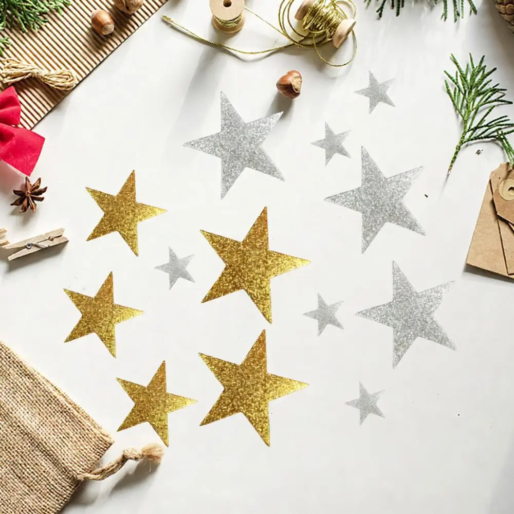 Shiny EVA Foam Star Stickers Adhesive Glitter Decals For Christmas Party Birthday Wedding Room Wall Decor Ornaments