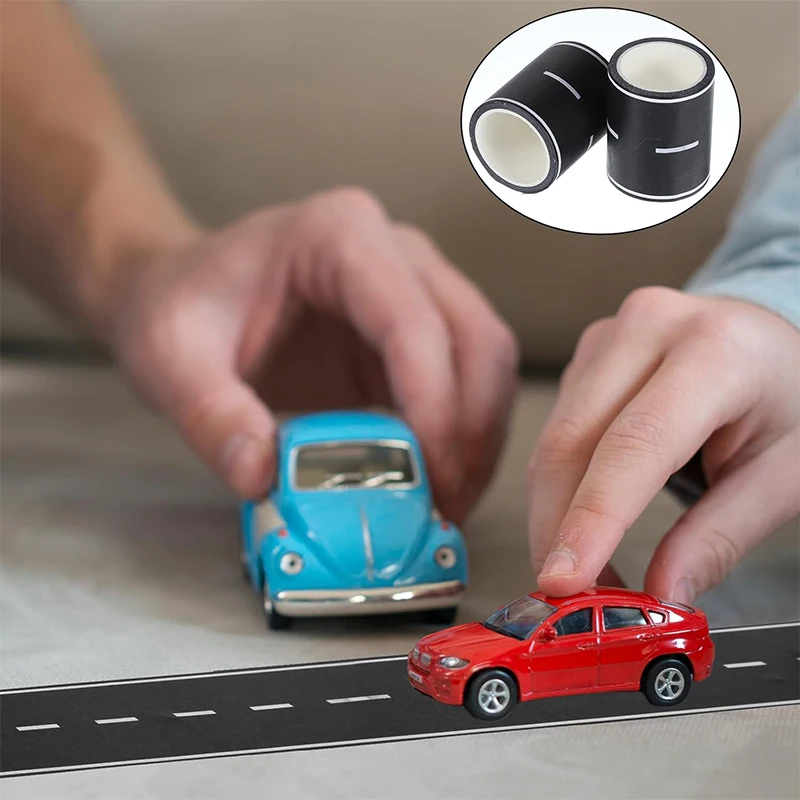 

Reusable Cartoon Road Track Stickers Black Road Tape For Party Racing Decor Pre-Pasted Auto-Themed