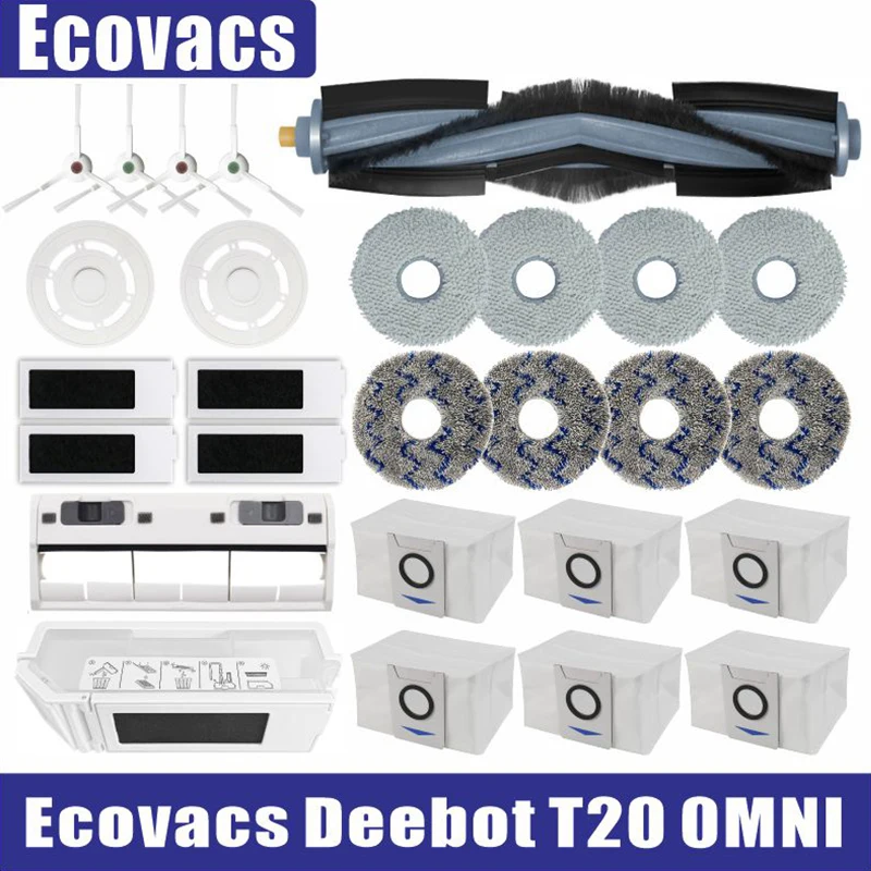 Ecovacs Deebot T20 Omni T20e Zubehör Hauptseitenbürste Mopptuch HEPA-Filter Staubbeutel Ersatzteile – Detail 1