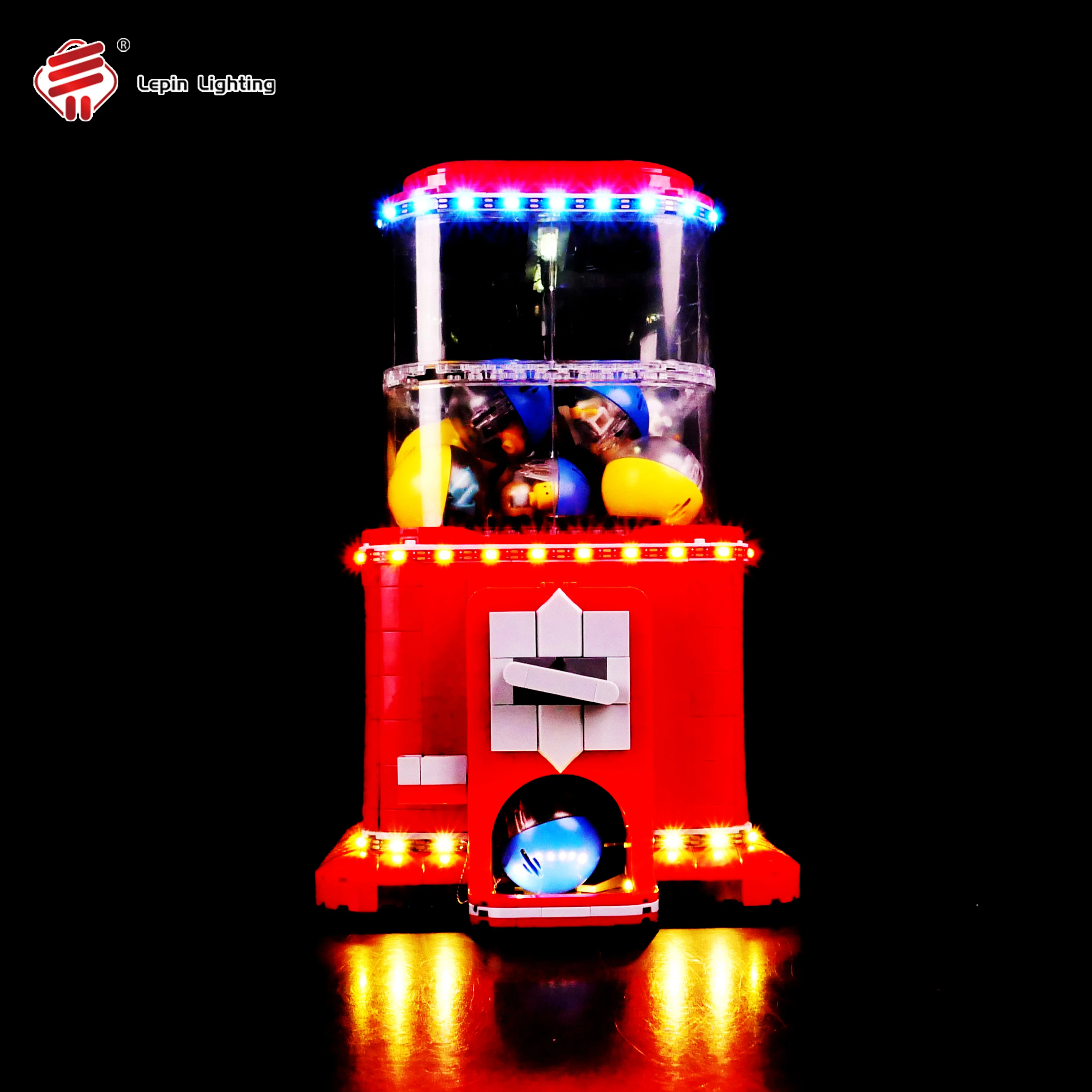 مجموعة إضاءة LED DIY متوافقة مع مكعبات بناء آلة Gashapon الرجعية 21358 نموذج عرض ملحقات الإضاءة للتحكم عن بعد