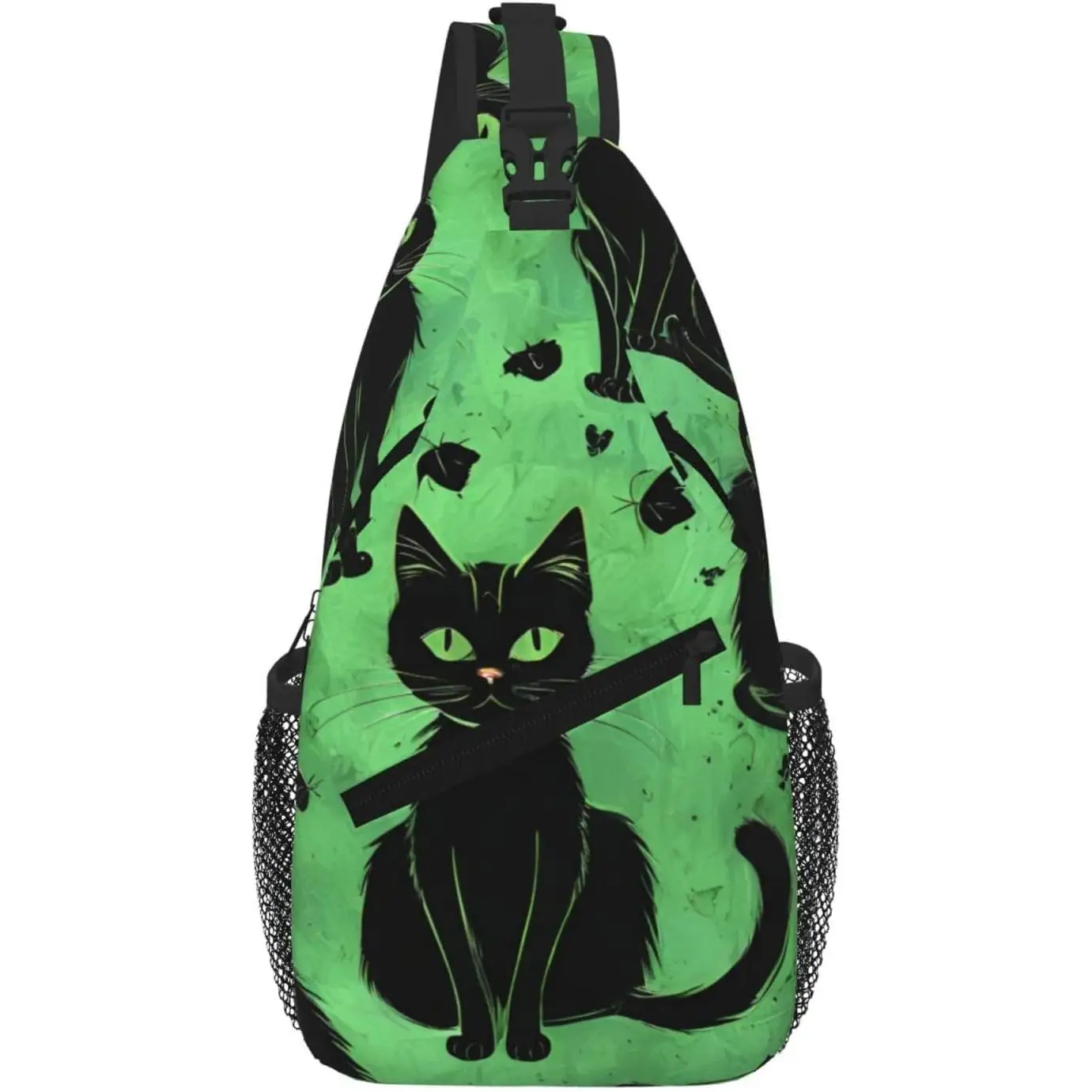 

Рюкзак через плечо с принтом кота из мультфильма, сумка на слинге, дорожная походная нагрудная сумка, рюкзак для путешествий, многоразовый, многоцелевой