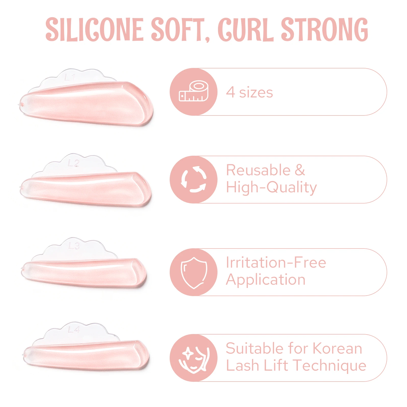 Lomansa Neu 4 Paar V-Curl Klebefreie Wimpern-Lifting-Pads Wimpernstäbchen Schutzschilde 3D Wimpernformer Zubehör Make-up-Tool – Detail 4