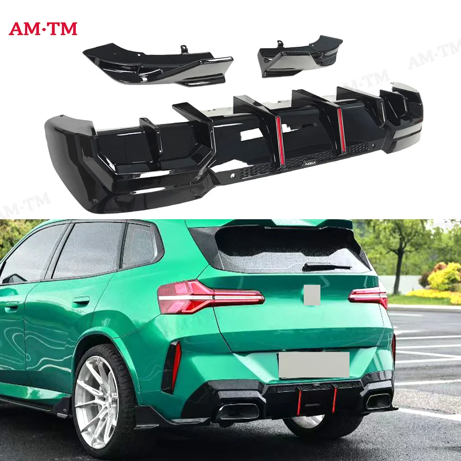 For BMW X3 G45 G48 28i 30i M Sport M50 2025+ 3-Section Front Bumper Splitter Lip Spoiler VTEN Style Body Kit Gloss Black