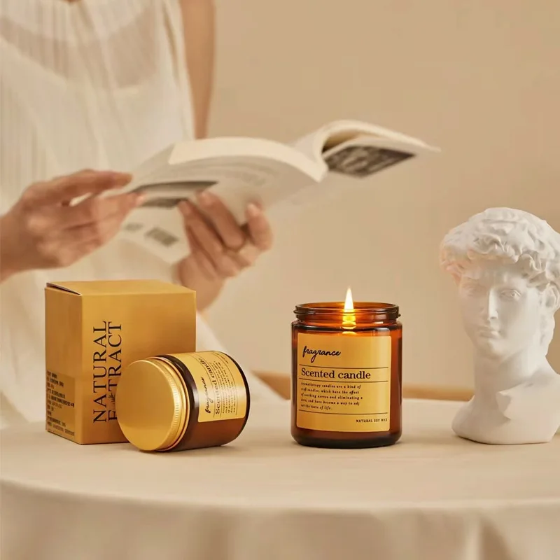 Tea scented candles ins premium sense smokeless low retro essential oil fragrance souvenir