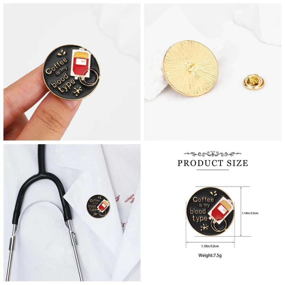 Medsor Medical Round Badge Brooch Pins Set Medicine Backpack Lapel Lanyard Bag Accessories Jewelry for Doctor Nurse