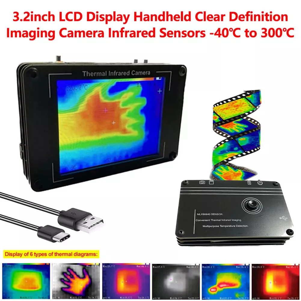 3.2Inch LCD Infrared Thermal Imager Sensor Thermometer Thermal Imaging Camera Handheld Multi-function Thermal Imager