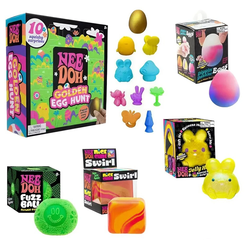 

2026 Needoh Golden Egg Hunt Game Blind Box Easter Fidget With With Squishy Surprise Stress Relief Squeeze For Kids' Easter Party