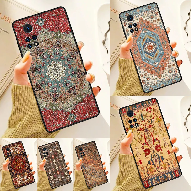 Retro Ethnic Carpets Turkish Rug Case For Samsung Galaxy S24 Plus S23 S20 S21FE Lite S22 Ultra Note 20 S8 S9 S10 Phone Coque