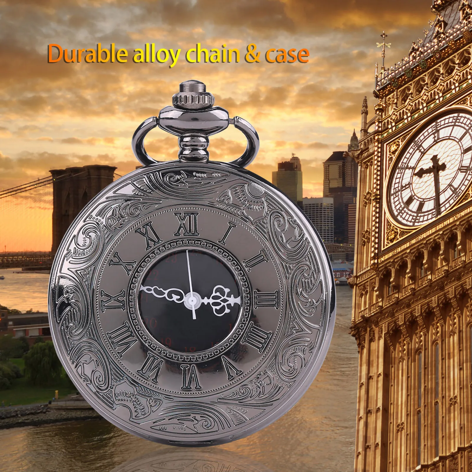 Analog  Watch Classical  Watch  Watch Classical Quartz Analog Alloy  Watch Necklace Pendant with Chain