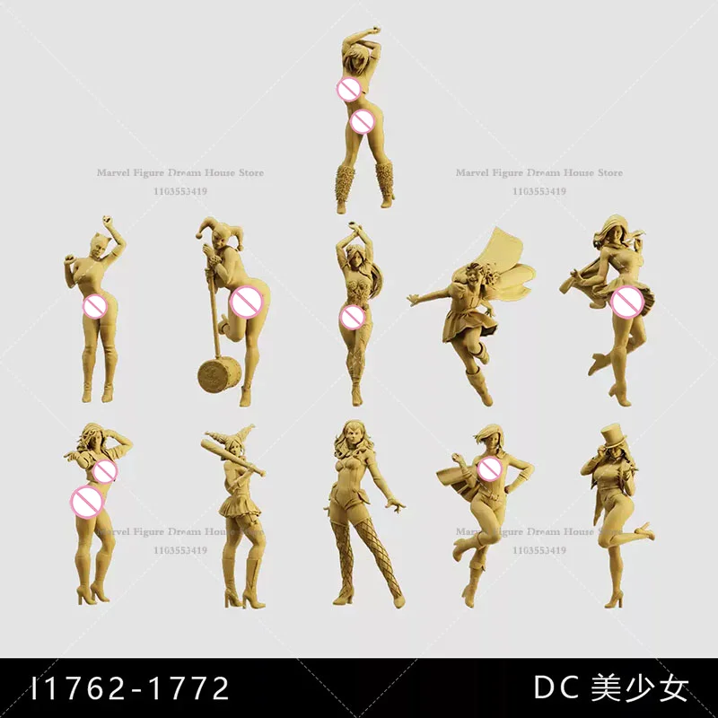 1/64 1/43 1/35 Maßstab Miniatur-Szenenfiguren Unbemalte weiße Figur Mini-Modell Feuerwehrfrau-Superheldin ‌   Beatriz Eis-Magie Tora