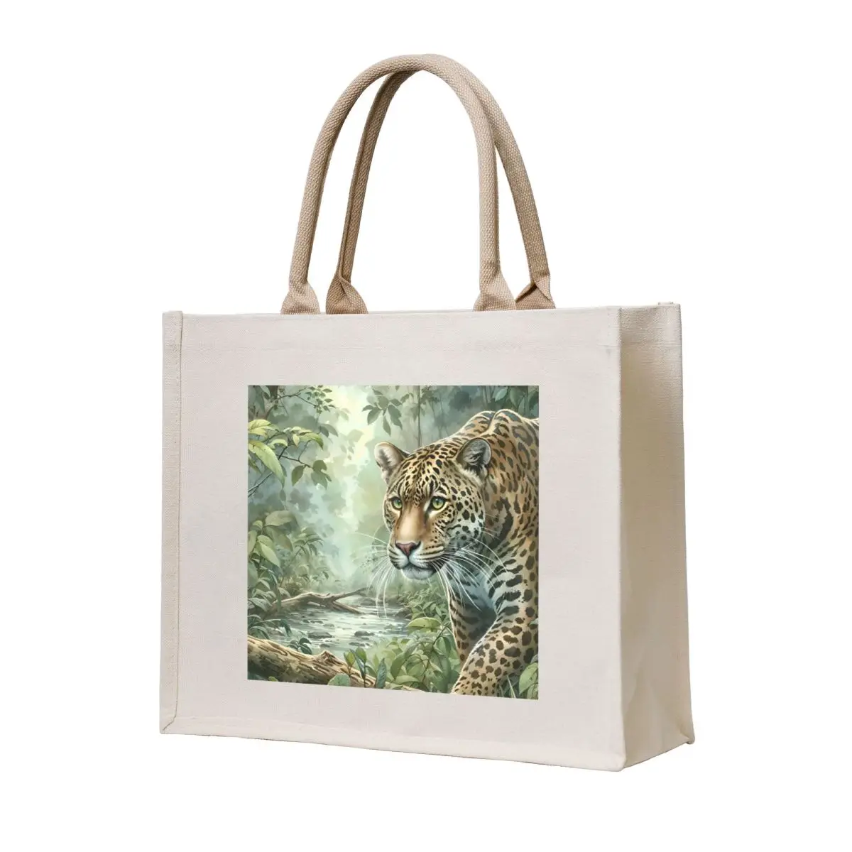 

Leopard Hunting In The Jungle Tote Bag female bag eco bag folding canvas tote