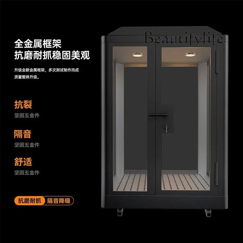 Mobile silent display cabinet Soundproof compartment  Soundproof room Small kennel Mini household soundproof box Cat room