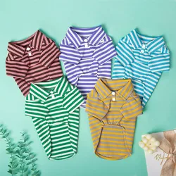 Dog Polo Shirts Summer Pet Dog Vest Striped Dog Clothes Cotton Puppy Pullover Chihuahua Bichon Costume Cat T Shirt Dog Hoodies