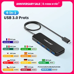 Lemorele USB 3.0 HUB 4 in 1 Type C Adapter 4 Ports Slot USB C Hub USB Hub 3.0 High Speed For Laptop Windows Mac