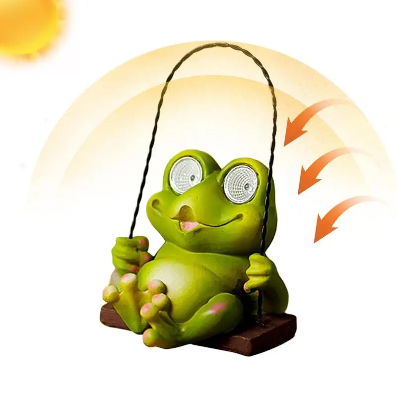 

Frog Light Cute Frog Figurine Solar Light For Garden Decor Outdoor Ornament Swing Frog Solar Lights Outdoor Decorative Tabletop