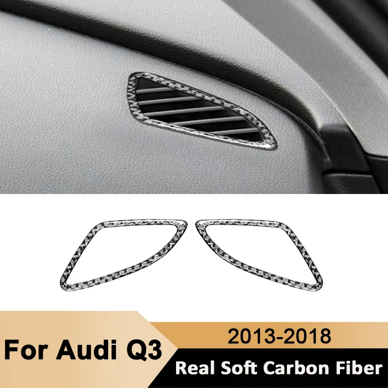 

Carbon Fiber Car Dashboard Left Right Air Outlet Trim Frame Decorative Sticker Auto Interior Accessories For Audi Q3 2013-2018