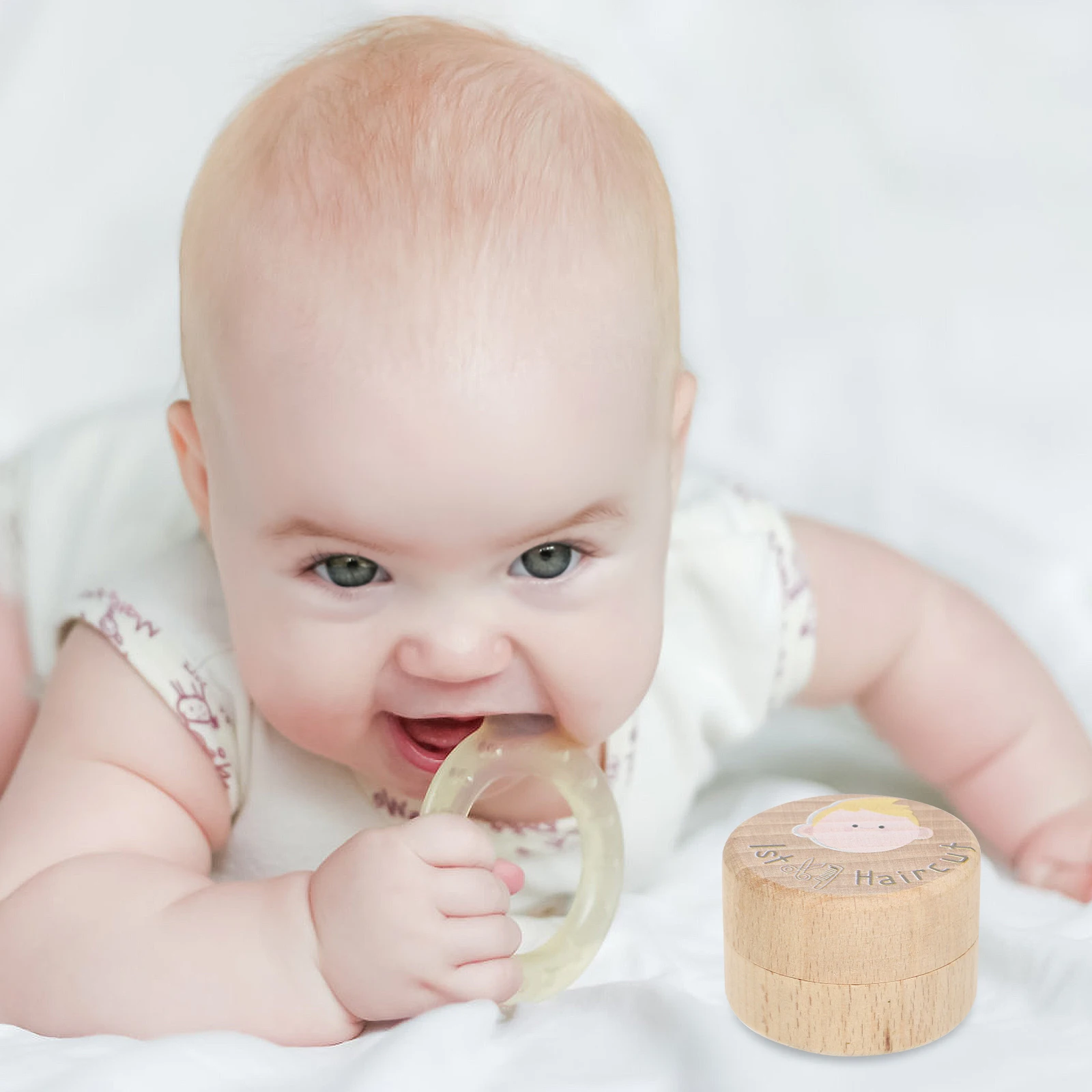 

Baby First Haircut Memory Wooden Keepsake Box Boys Girls Cute Shape Preserve Childhood Home Decor Gift