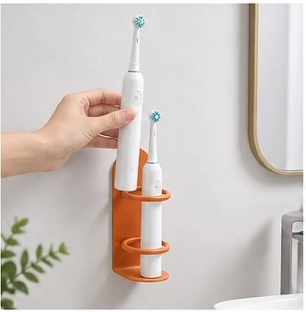 Electric Toothbrush Holder Set – 3-Piece Wall-Mounted Iron Rack, Punch-Free, Waterproof & Non-Marking