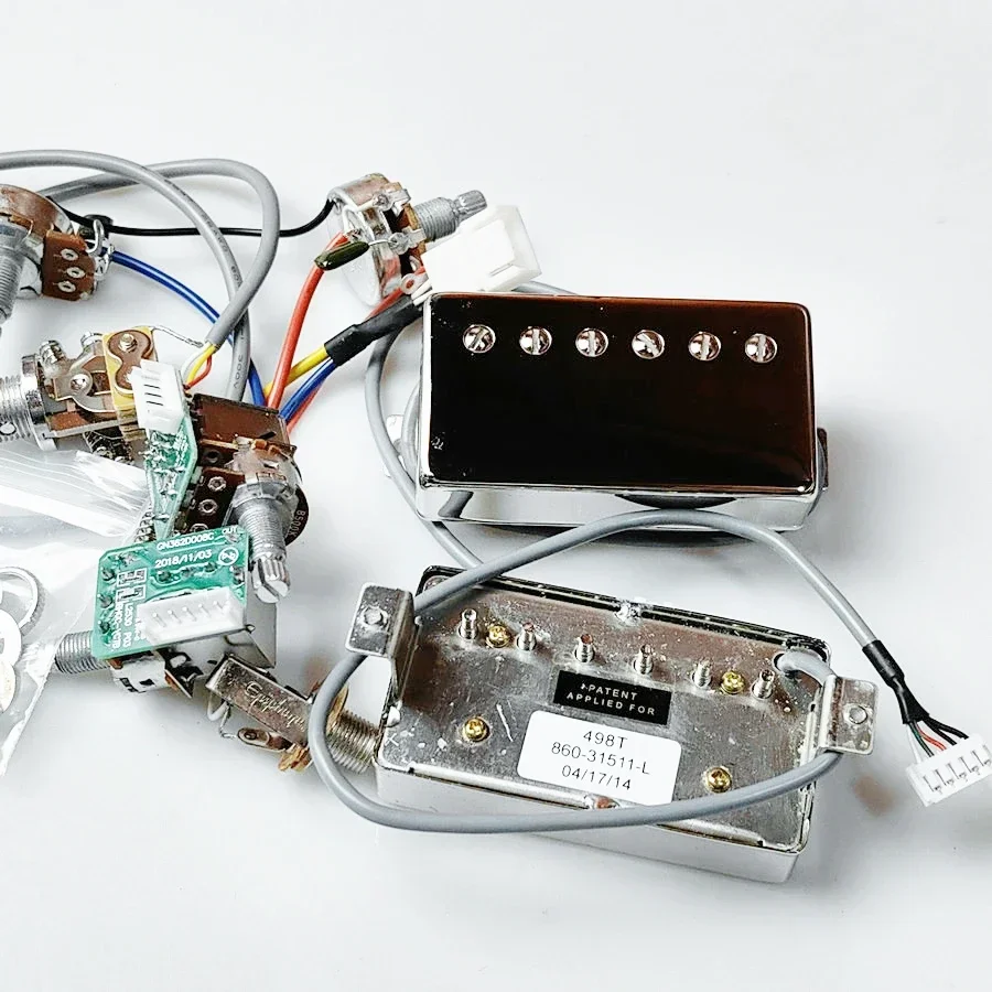 Guitar Pickups Alnico V Humbucker Pickup  498R 498T Set Golden Cover with Pro Wiring Harness Quick Connectors