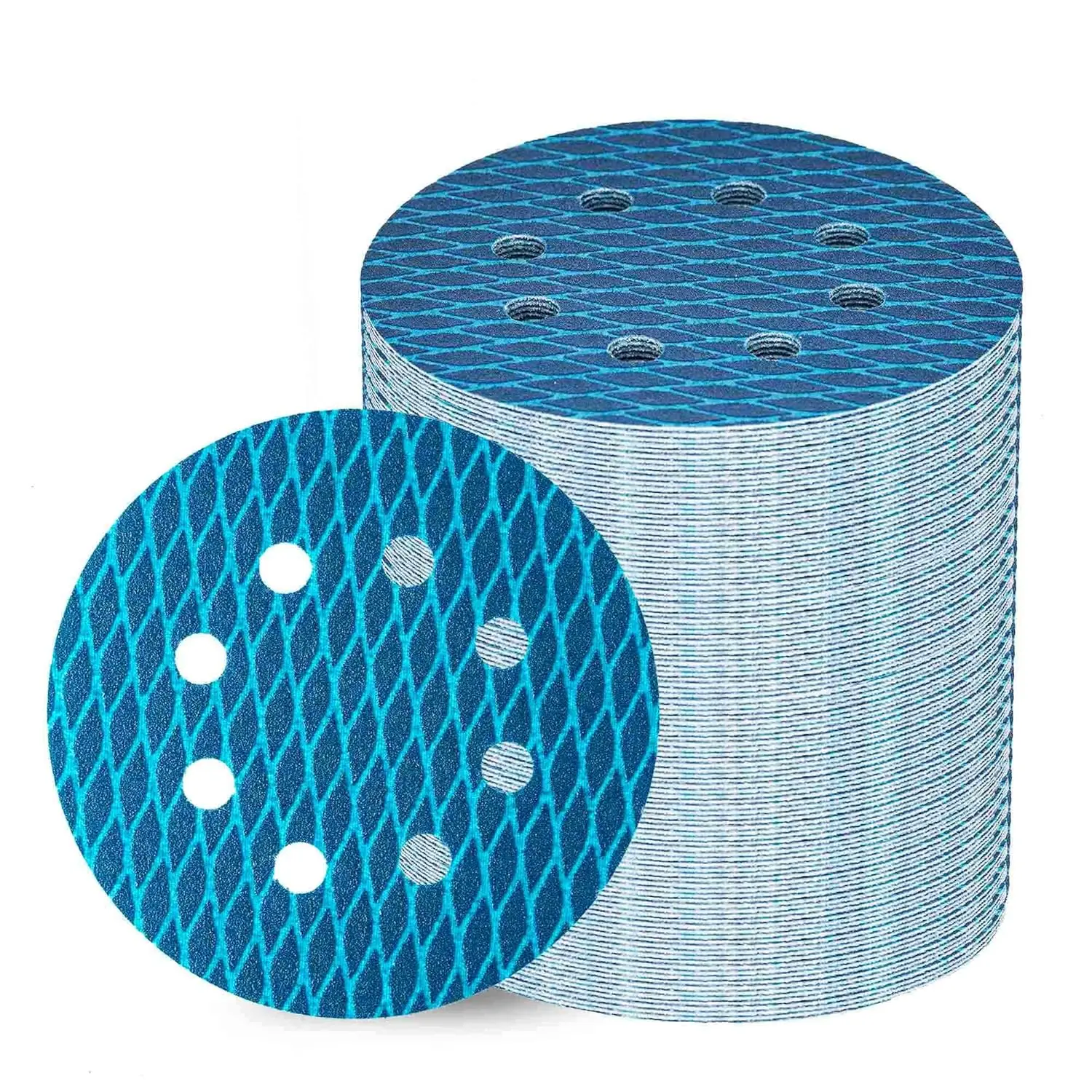 10pcs Sander Sandpaper 5 Inch 8 Hole Sanding Disc Hook  Pads Sand Paper for Wood Metal Blue Aluminum Oxide Anti Blocking Discs