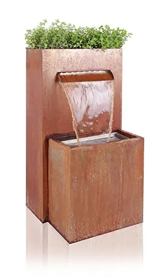 Metal Herb Planter Fountain Waterfalls For Garden