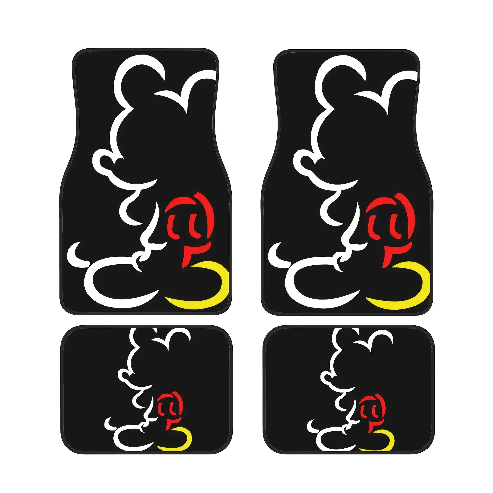 

4pcs Cute Micky Car Floor Mats -Perfect for Home & Vehicle Decor, Vehicle Floor Mat | Playful Design Accessories