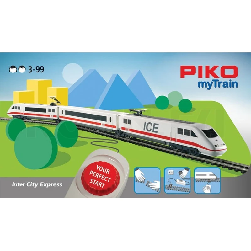 โมเดลรถไฟ Piko 57094 1/87ทางรถไฟระหว่างเมืองน้ำแข็งชุดหลักของสะสมของขวัญโมเดลของเล่น